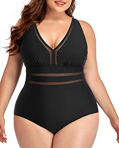 Adjustable Strap Plus Size Backless Swimsuit-Black – Daci