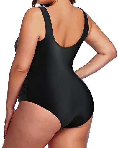 Women Plus Size Tummy Control Modest One Piece Swimsuits