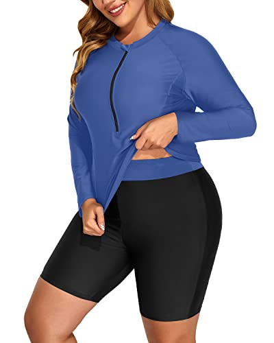 Flattering Rash Guard Bathing Suit Women's Plus Size Athletic Swimsuit