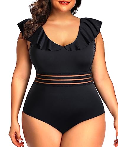 Ruffled Plus Size Vintage One Piece Swimsuits