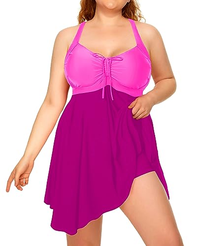 Plus Size Drawstring Flyaway Top & Boyshorts Two Piece Set