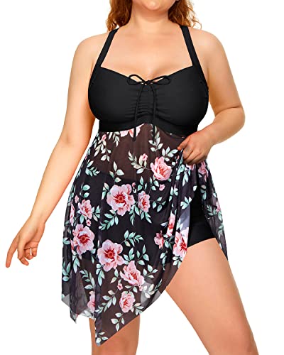 Flattering One Piece Bathing Suits Women's Halter Ruched Swimsuits with Tummy Control