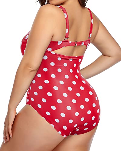 Women's Plus Size Cutout One Piece Swimsuit Tummy Control Monokini Swimwear