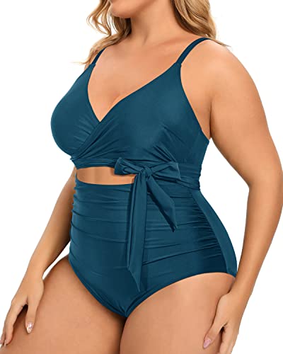 Women's Plus Size Swimwear High Waisted Tummy Control One Piece