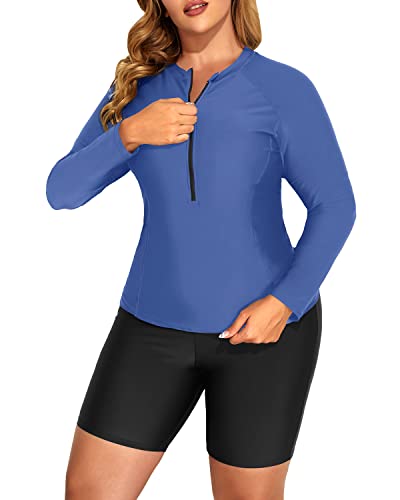 Flattering Rash Guard Bathing Suit Women's Plus Size Athletic Swimsuit