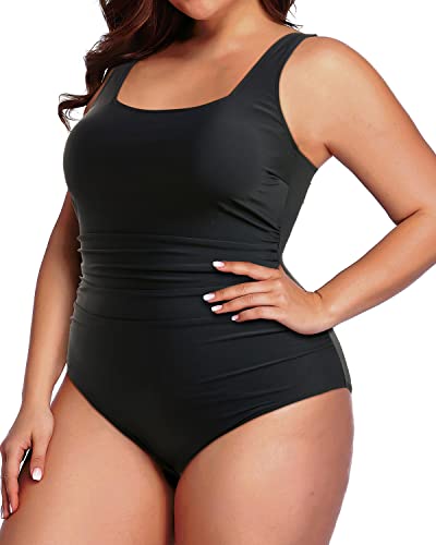 Women Plus Size Tummy Control Modest One Piece Swimsuits