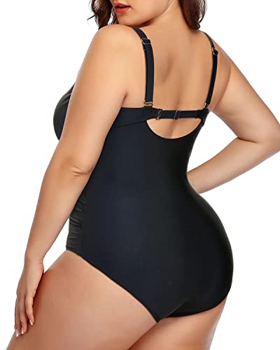 Women's Plus Size Cutout One Piece Swimsuits Tummy Control Monokini Swimwear