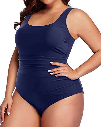 Women's Plus Size One Piece Swimsuit Backless Tummy Contro Bathing Suit