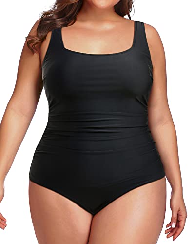 Women Plus Size Tummy Control Modest One Piece Swimsuits