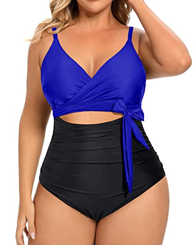 Women's Plus Size Swimwear Cutout Open Back One Piece Swimsuits