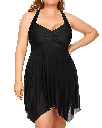 Plus Size Flowy Mesh Dress Top Boyshorts Two Piece Set