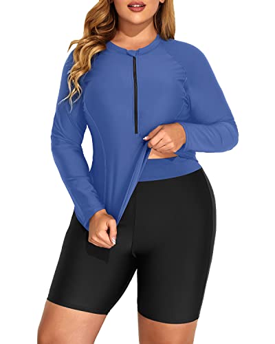 Flattering Rash Guard Bathing Suit Women's Plus Size Athletic Swimsuit