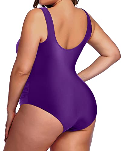 Purple plus size swimwear hotsell