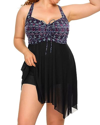 Plus Size Mesh Flyaway Top & Boyshorts Two Piece Set