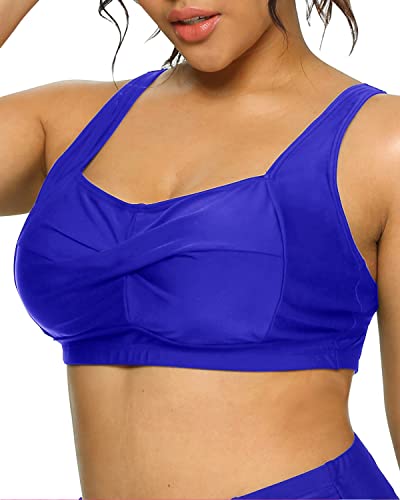 Women's Plus Size Push up Bikini Top Full Coverage Swimsuit