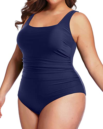 Women's Plus Size One Piece Swimsuit Backless Tummy Contro Bathing Suit