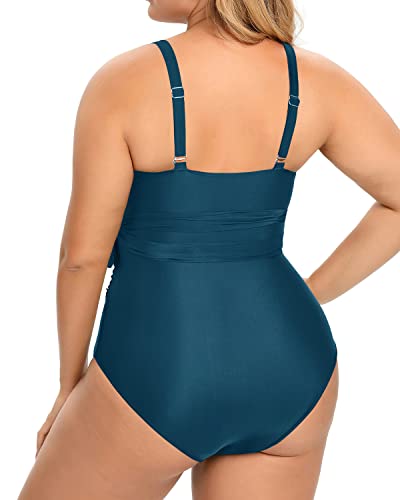 Women's Plus Size Swimwear High Waisted Tummy Control One Piece