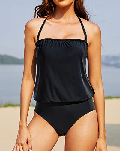 Removable Shoulder Strap Swimsuit Fake Two Piece Bathing Suit for Women