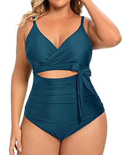 Women's Plus Size Swimwear High Waisted Tummy Control One Piece