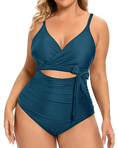 Women's Plus Size Swimwear High Waisted Tummy Control One Piece