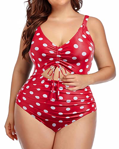 Women's Plus Size Cutout One Piece Swimsuit Tummy Control Monokini Swimwear