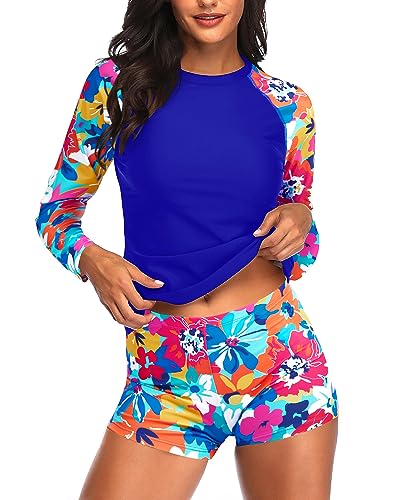 UPF 50+ Long Sleeve Top & Boyshorts Rashguard Set