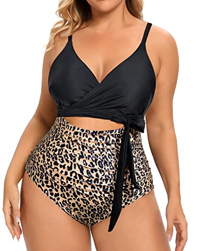 High Waisted Bathing Suits Women's Plus Size Tummy Control One Piece Swimsuits