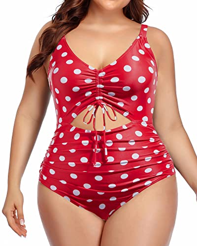 Womens Plus Size Cutout One Piece Swimsuit Tummy Control Monokini Swi