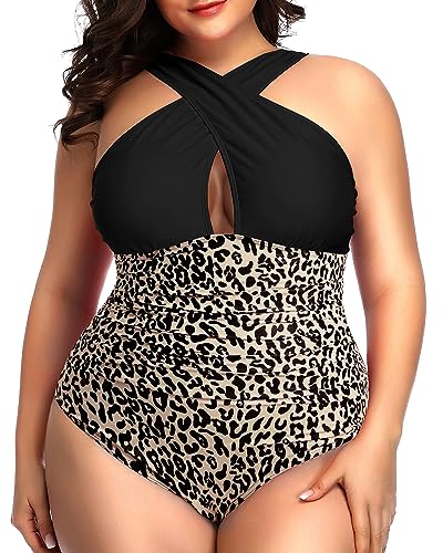 Daci Plus Size Swimsuit for Women One Piece Cutout Tummy Control Bathing  Suits V Neck Monokini Black M at  Women's Clothing store