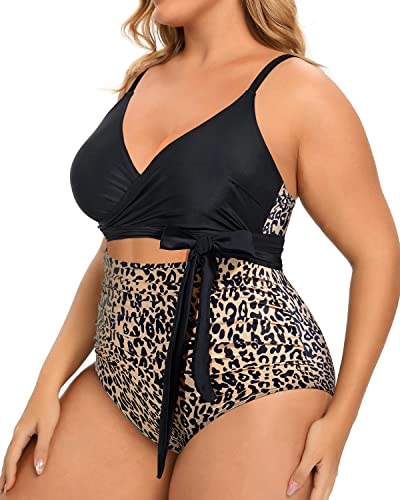 High Waisted Bathing Suits Women's Plus Size Tummy Control One Piece Swimsuits