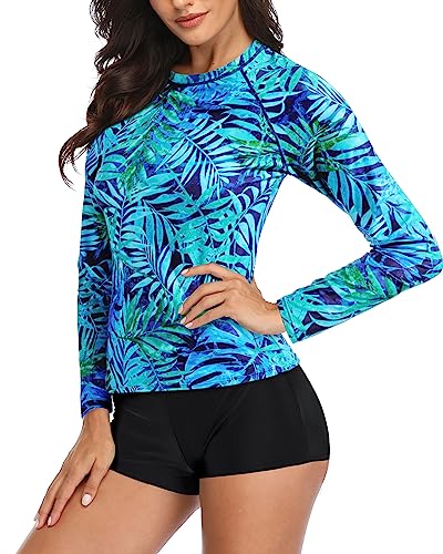 Two Piece Rash Guard Long Sleeve Swimsuits Uv Upf 50+