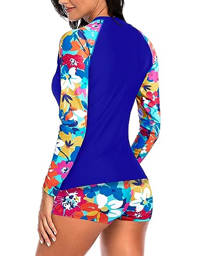 UPF 50+ Long Sleeve Top & Boyshorts Rashguard Set