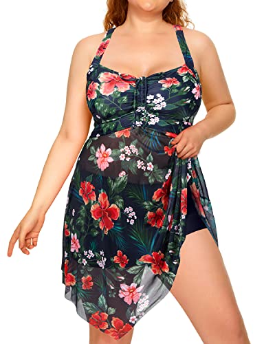 Stylish Tummy Control Swimsuits Halter Ruched One Piece Swimwear for Women