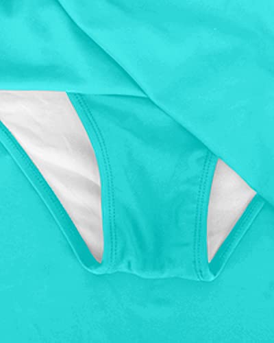 Tummy Control Swim Skirt Plus Size Tankini Bottom For Curvy Women-Aqua