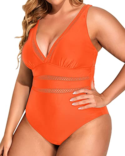 Gorgeous Tummy Control Push Up One Piece-Neon Orange