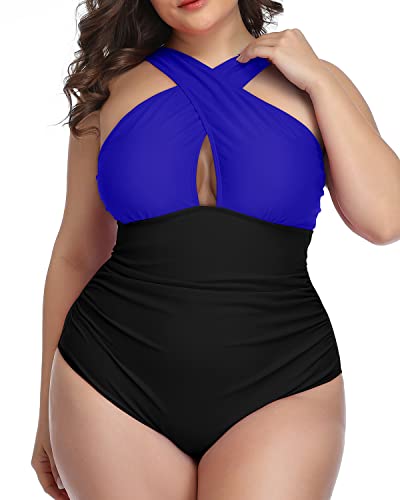 Daci Women Plus Size One Piece Swimsuits Sexy V Neck Backless