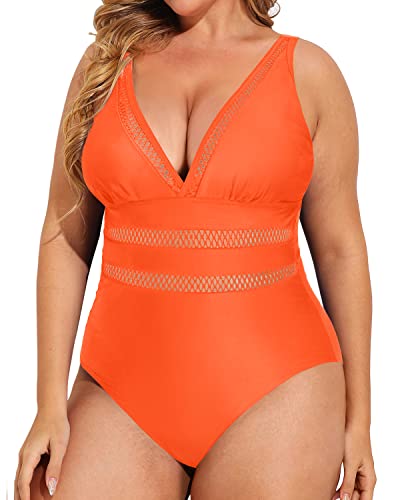 Gorgeous Tummy Control Push Up One Piece-Neon Orange