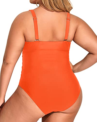 Gorgeous Tummy Control Push Up One Piece-Neon Orange