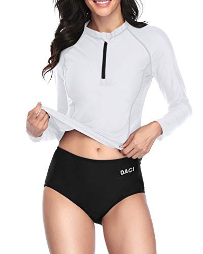 Women's Upf 50+ Rash Guard Shorts-White