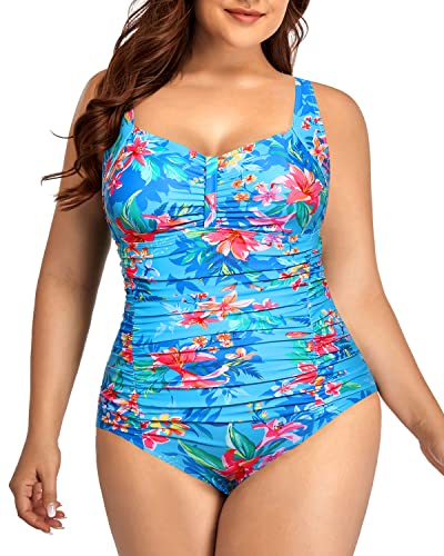 Daci Black Plus Size One Piece Swimsuits for Women Flowy