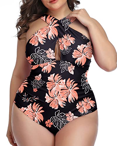 Daci Ruffled Plus Size One Piece Swimsuits for Women Tummy Control