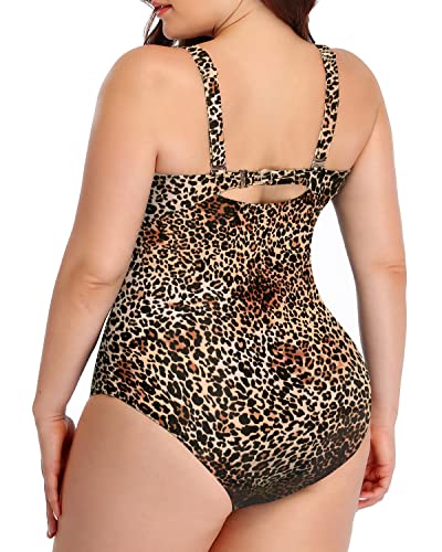 Confidence-Boosting One Piece Swimsuits Plus Size-Leopard